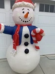 Gemmy Holiday 7 8 Snowman Lighted Christmas Inflatable Airblown Vintage Blowup. Fixed Price $45.00.