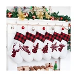 Lubot Set Of 6 Christmas STOCKING(20INCH) Silhouette Buffalo Red Plaid/rustic.... Fixed Price $68.58.