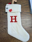 Wondershop White Knit Monogram 18" Initial Letter "h" Christmas Stocking. Fixed Price $7.50.