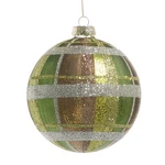 5" Green Plaid Ball Ornament Glass Classic Christmas Raz Imports New 4524966. Fixed Price $24.95.