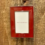 Pottery Barn 2025 Dated Enamel Frame Ornament Rectangle 3 X 4" Red Christmas. Fixed Price $14.50.