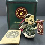 Boyds & Friends Hares Christmas Ornament Bearstone Collection 3X3". Fixed Price $10.00.