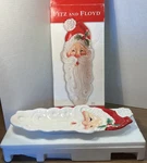 Fitz And Floyd Santa Server Snack Therapy 14" Christmas Holiday Tray Platter. Fixed Price $15.95.