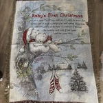 Collections Etc. 54X41 Baby First Christmas" Tapestry Throw Blanket. Fixed Price $15.00.