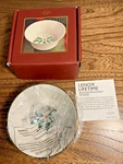 Nib Vintage Lenox Porcelain Christmas Holiday Round Joy Holly Dish Sku 804431. Fixed Price $16.50.