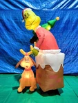5.5' Gemmy Airblown Inflatable Grinch Chimney W/ Max B784-115105. Fixed Price $79.95.
