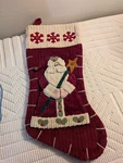 Christmas Stocking "dan Dee 3D Santa Claus Ribbed Corduroy W/applique. Fixed Price $14.99.