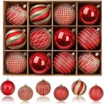 80MM Christmas Balls ORNAMENTS,12PCS Colored Shatterproof Plastic Decorative Han. Fixed Price $20.99.