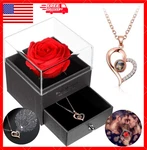 Rose Gold Love You Necklace Real Preserved Valentines Day Gift For Her-gf. Fixed Price $18.78.