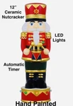 Hand Painted 12" Ceramic Nutcracker Led Lighted Holiday Christmas Decor Display. Fixed Price $24.88.