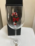 The Queens Jewels Candy Cane Jeweled Stemmed Wine Glass. Fixed Price $24.95.