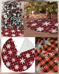36" Red Black White Buffalo Plaid Christmas Tree Skirt Farmhouse Holiday Decor. Fixed Price $17.43.