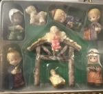 Vintage Christmas House Nativity Set Miniature 8PC Scene Figures Greenbrier. Fixed Price $18.00.
