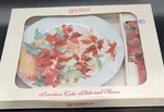 Formalities Christmas Cake Plate & Server - Poinsettia Basket Pattern Baum Bros. Fixed Price $39.99.
