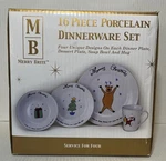 Vintage Merry Brite Christmas Porcelain Dinnerware Set Service For Four New!. Fixed Price $69.95.