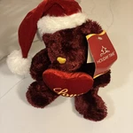 Dan Dee Teddy Bear Santa Hat 7" Ornament Plush Christmas Burgundy Red Love Heart. Fixed Price $10.88.