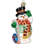 Old World Christmas Candy Cane Snowman Glass Ornament Free Box 24068 New. Fixed Price $22.85.