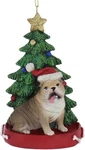 Kurt Adler Bulldog With Santa Hat Christmas Tree Ornament, 4.25 ". Fixed Price $13.95.