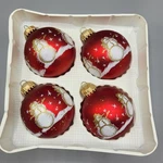 Vintage Set Of 4 Red Glass Christmas Ornaments With Snowman Design Holiday Decor. Fixed Price $12.23.