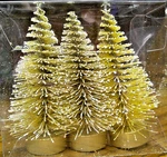 Holiday Style 3CT Christmas Trees Symbol Gift- 5X2 Gold-white Village Decor 1049. Fixed Price $17.99.