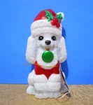 Holiday Time Christmas Poodle Puppy Dog 11 Table Top Blow Mold Led **crack**. Fixed Price $19.99.