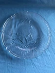 Pre-owned 13 Round Gibson Holiday Time Clear Glass Poinsettia Serving Platter. Fixed Price $12.00.