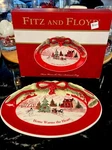 Fitz & Floyd Sentiment Tray Home Warms The Heart Holiday Winter Scene 10" Nib. Fixed Price $9.99.