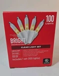 100 Clear Light Set Make The Season Bright Indoor/outdoor 20FT White Wire. Fixed Price $14.97.