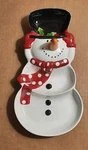 Dish Serving Divided Cracker Barrel "i Love Days" Snowman Ceramic 11.25". Fixed Price $12.00.