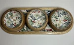 Evergreen Vivastyle Festive Foliage Wood Serving Tray With 3 Bowls Christmas. Fixed Price $24.99.