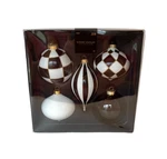 Robert Stanley Glass Christmas Ornaments Boxed Set Of 5 Black White Gold New. Fixed Price $21.95.