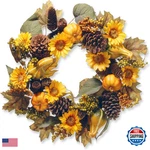 National Tree Company Artificial Autumn Wreath Decorated Pumpkins Gourds. Fixed Price $60.78.