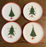 Christmas Tree Dessert Plates; International Silver Co.; 8" Diameter Set Of 4. Fixed Price $27.50.