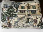 Throw Pillow Christmas Scene Tapestry Manual Woodworkers And Weavers Inc. Fixed Price $12.99.