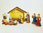 Hearthside Village Lemax Nativity Set 11 Pc Poly-resin 1996 Complete Box. Fixed Price $9.50.