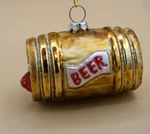3" Beer Barrel Glass Christmas Ornament. Fixed Price $12.60.