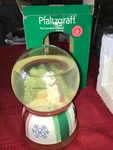 2004 Pfaltzgraff Ice Fishing Polar Bear Musical Snow Globe Jingle Bells Not Work. Fixed Price $25.00.