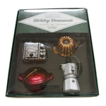 Williams Sonoma Kitchen Classics 4 Mercury Glass Ornaments Bialetti Creuset. Fixed Price $27.50.