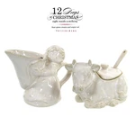 New Pottery Barn 12 Days Christmas 8 Maids A-milking 6OZ Cream & Sugar Set 4 Mib. Fixed Price $66.95.