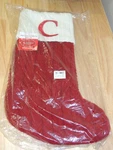 St. Nicholas Square Red Cable Knit Christmas Stocking Monogram Letter Initial. Fixed Price $34.99.