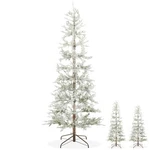 Pre-lit Sparse Pine Flocked Artificial Holiday Christmas Tree With Stand. Fixed Price $129.99.