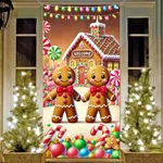 Gingerbread Man Christmas Door Cover 71X35 Holiday Porch Banner Decor. Fixed Price $10.94.