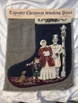 Nos Olde Greensborough Tapestry Christmas Stocking Panel Carolers Blue. Fixed Price $17.99.