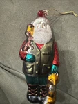 Midwest Mercury Glass Northwoods Santa Ornament Nib 7 W/ Fox Bunny Owl. Fixed Price $15.40.