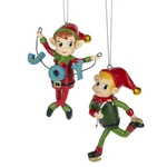Midwest Cbk Ganz H0 Christmas Holiday 4'' Elf Ornaments 2PC Set 163146. Fixed Price $17.99.