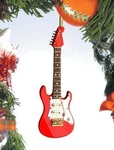 Realistic Red Electric Guitar Christmas Ornament, 5" Tall By Broadway Gifts. Fixed Price $15.99.