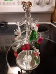 Ls Arts Clear Glass Christmas Tree 12 Multi-colored Ornaments 4.75 W/ Box. Fixed Price $35.00.