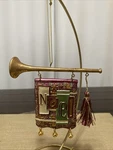 Kurt S. Adler Wooden/resin Tuscan Noel Trumpet Banner Christmas Tree Ornament. Fixed Price $28.99.