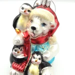 Vintage Summit Blown Glass Polar Bear And Penguins Christmas Tree Ornament. Fixed Price $19.99.