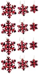 12 Buffalo Check Snowflake Ornaments Christmas Tree Holiday. Fixed Price $13.99.